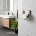 هولدر دستمال توالت چرم و بامبو Bathlux - Image 4