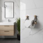 هولدر دستمال توالت چرم و بامبو Bathlux - Image 5