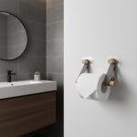 هولدر دستمال توالت چرم و بامبو Bathlux - Image 2