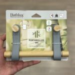 هولدر دستمال توالت چرم و بامبو Bathlux