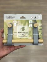 هولدر دستمال توالت چرم و بامبو Bathlux