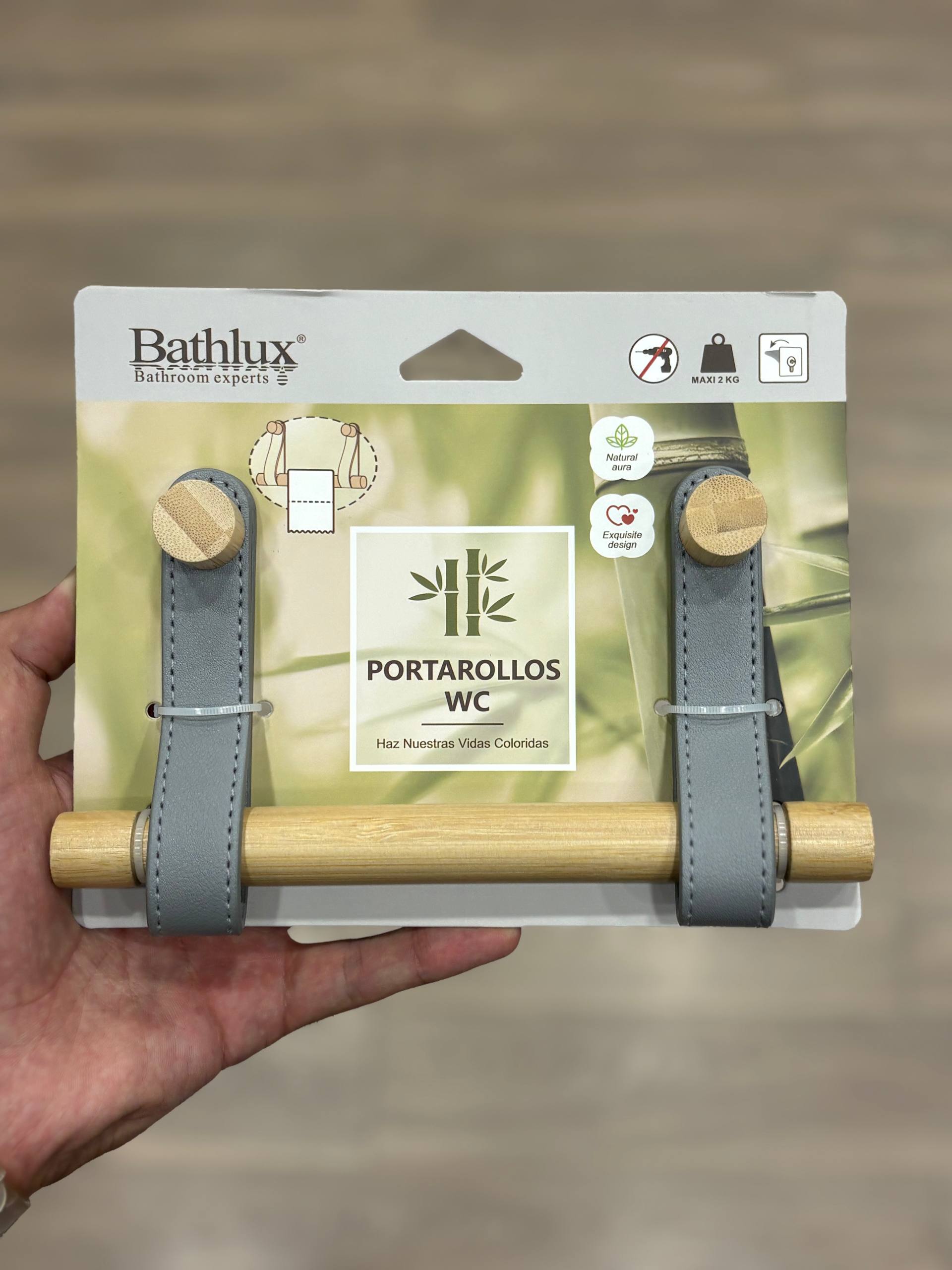 photo_۲۰۲۵-۰۹-۲۰_۱۰-۵۳-۵۶ هولدر دستمال توالت چرم و بامبو Bathlux - Image 1